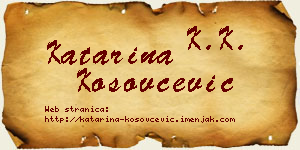 Katarina Kosovčević vizit kartica